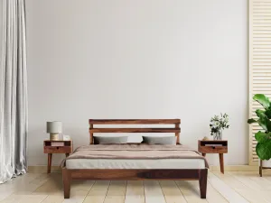 FABIA BED QUEEN Sheesham Wood (Honey Finish)