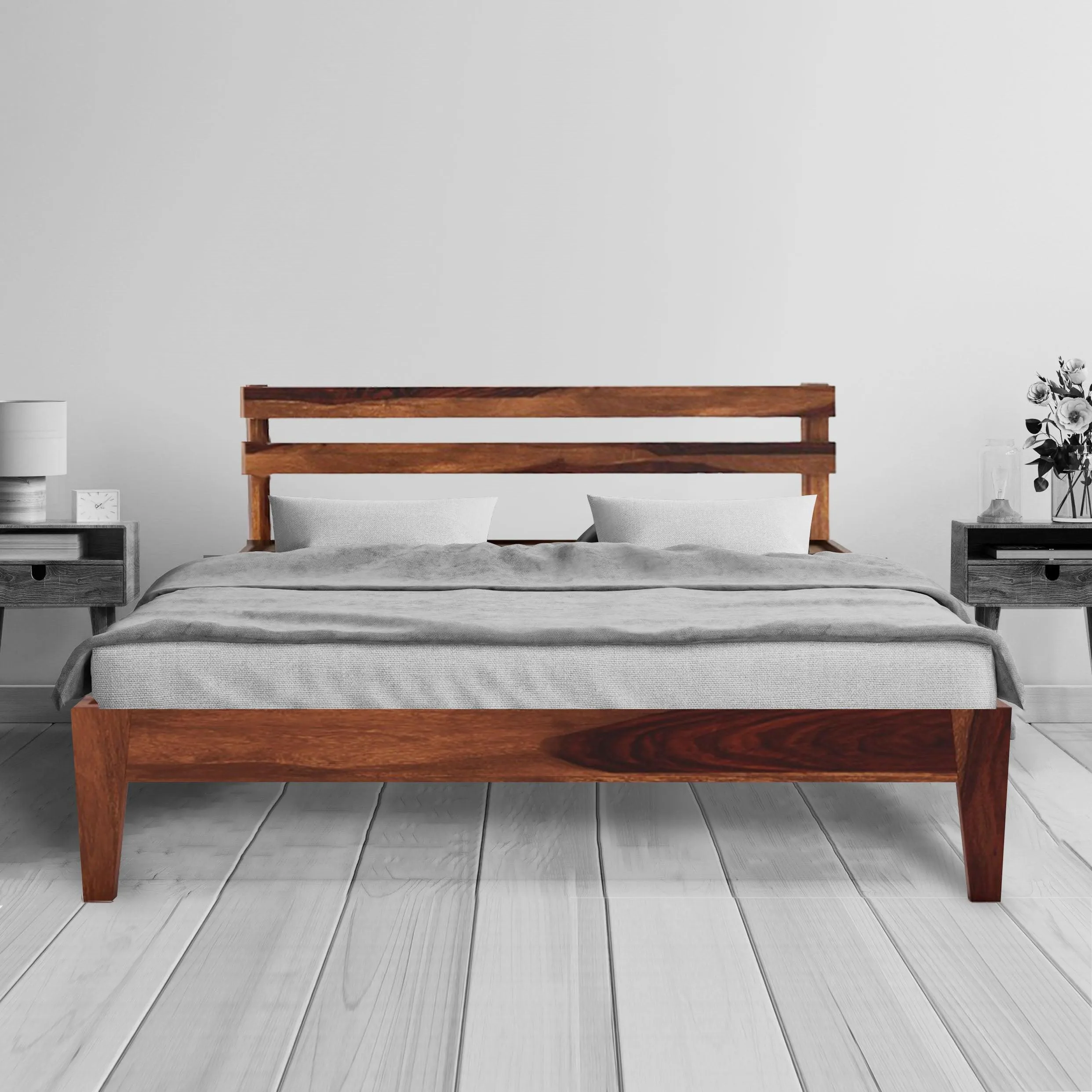 FABIA BED QUEEN Sheesham Wood (Honey Finish)