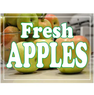 Fresh Apples Retail Store Food Sign