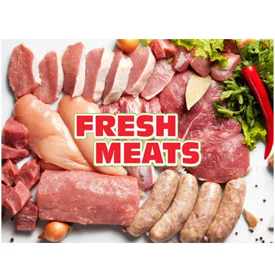 Fresh Meats Retail Store Food Sign