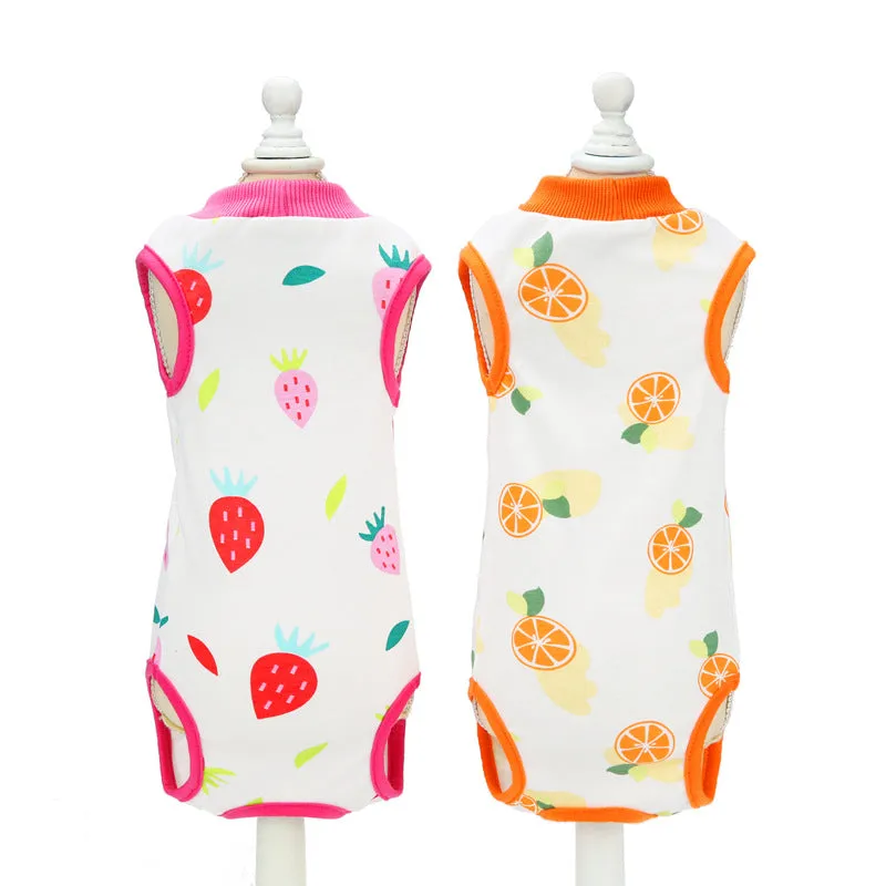 Fruit pattern pet clothing cat sterilization suit cloth