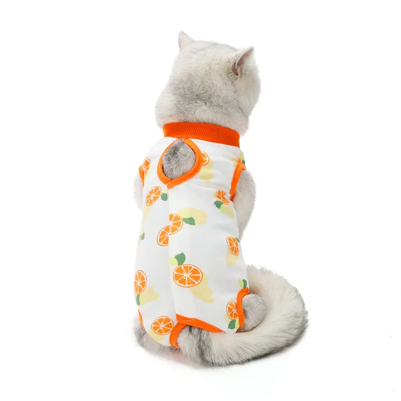 Fruit pattern pet clothing cat sterilization suit cloth