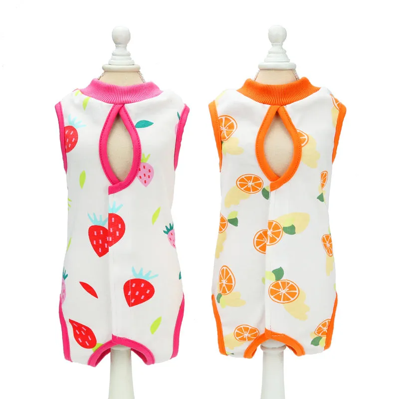 Fruit pattern pet clothing cat sterilization suit cloth