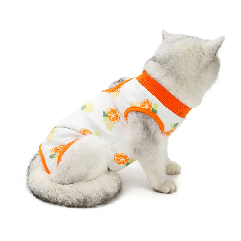 Fruit pattern pet clothing cat sterilization suit cloth