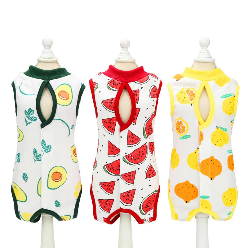 Fruit pattern pet clothing cat sterilization suit cloth