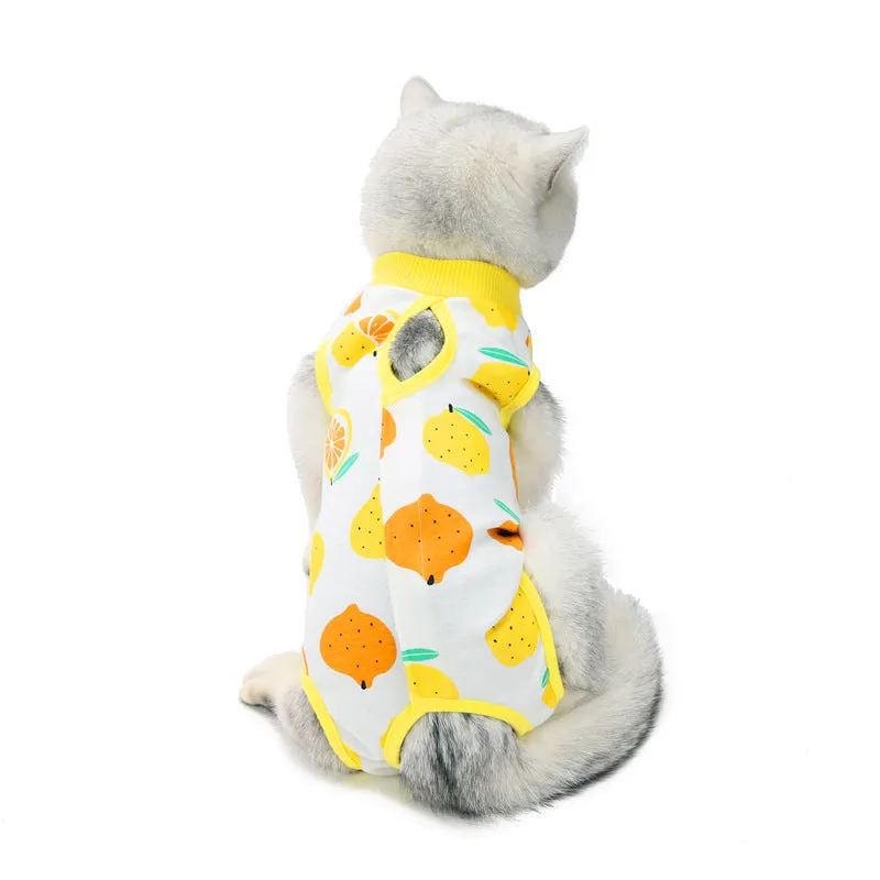 Fruit pattern pet clothing cat sterilization suit cloth