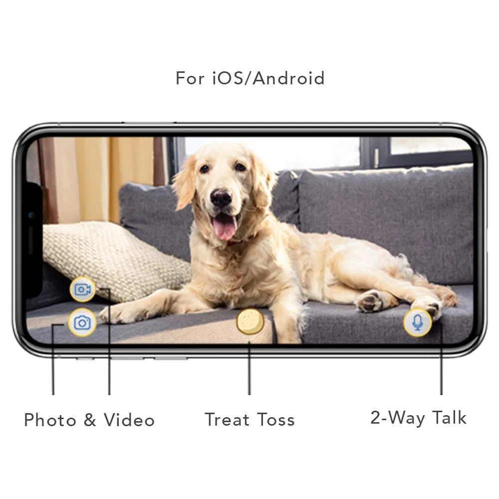 Furbo Dog Camera: Full HD Wifi Pet Camera with 2-Way-Audio, Treat Tossing, Night Vision and Barking Alerts, Designed for Dogs, Works with Amazon Alexa (As Seen On Ellen)