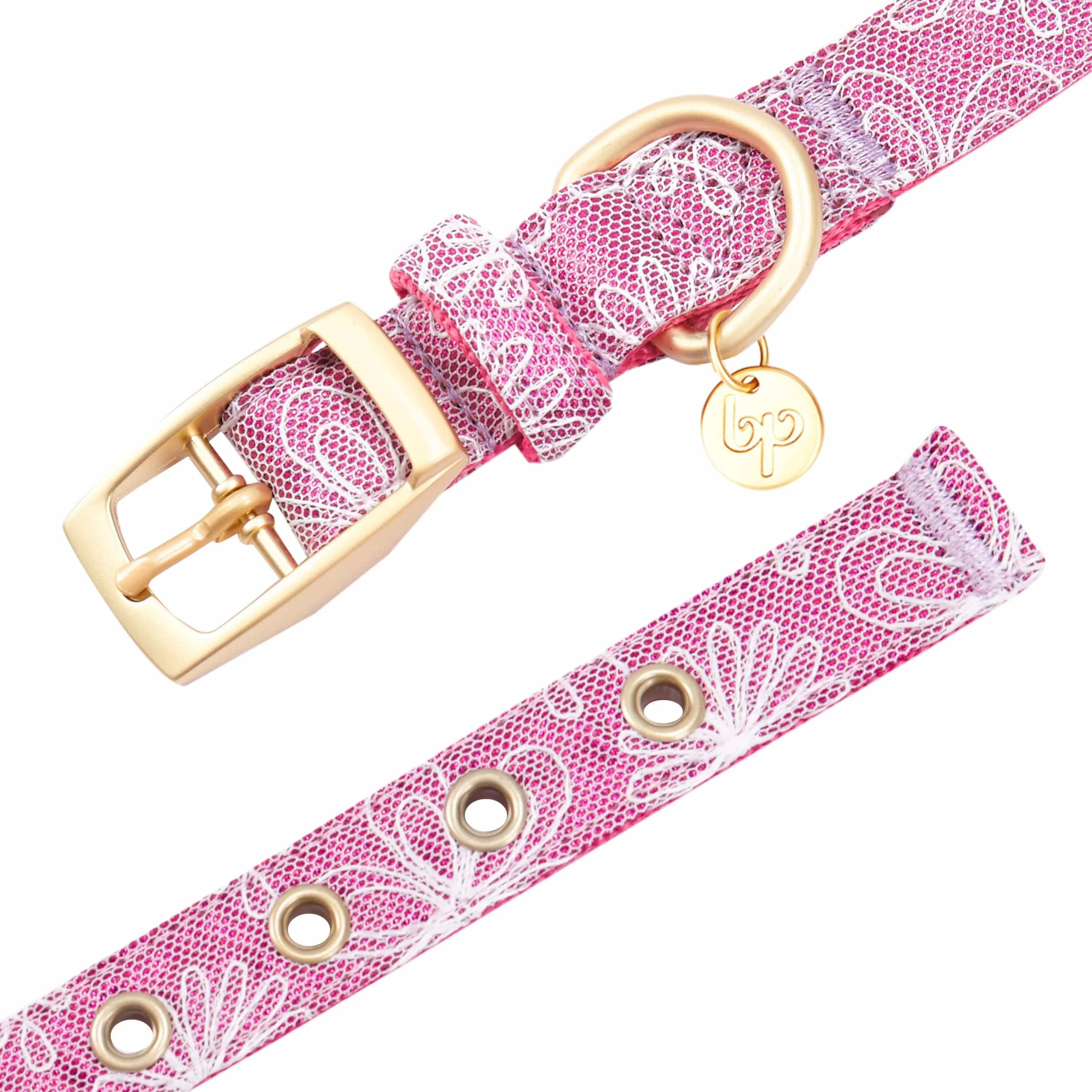 Glam Life Gold Stamping Lace Dog Collar