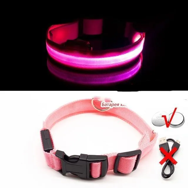 Glow in the Dark LED Dog Collars/Anti-Lost Avoid Accident Collar For Dogs