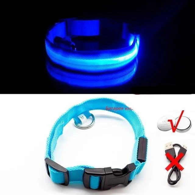 Glow in the Dark LED Dog Collars/Anti-Lost Avoid Accident Collar For Dogs