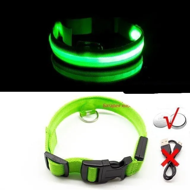 Glow in the Dark LED Dog Collars/Anti-Lost Avoid Accident Collar For Dogs