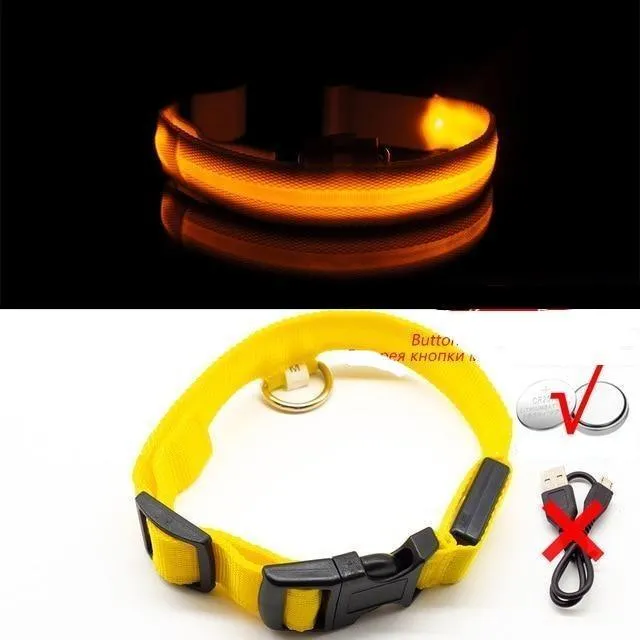 Glow in the Dark LED Dog Collars/Anti-Lost Avoid Accident Collar For Dogs