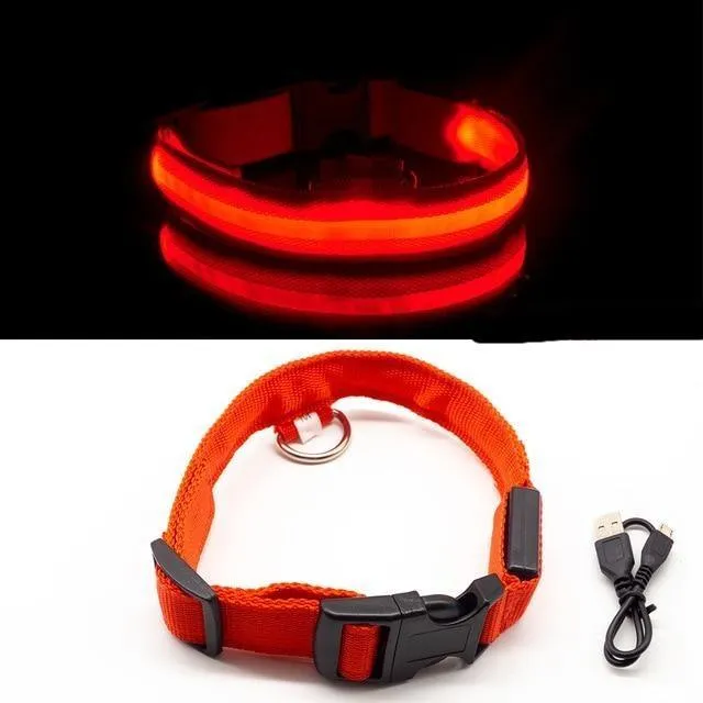 Glow in the Dark LED Dog Collars/Anti-Lost Avoid Accident Collar For Dogs