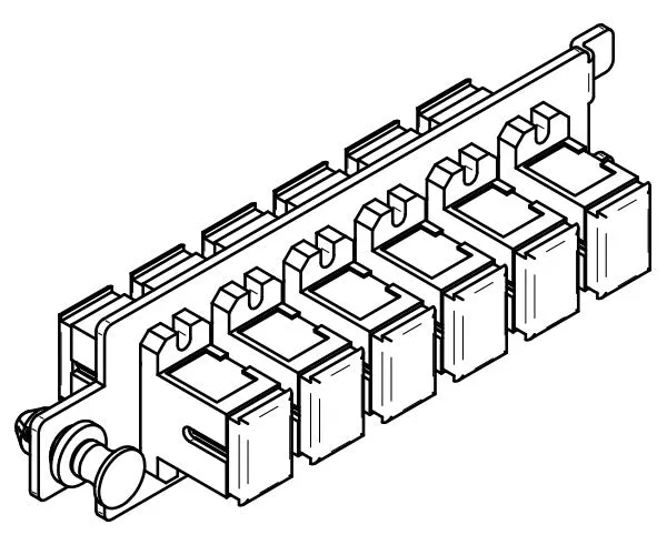 High Density Fiber Adapter Plate, Multimode/Single Mode, 6 SC Simplex Couplers