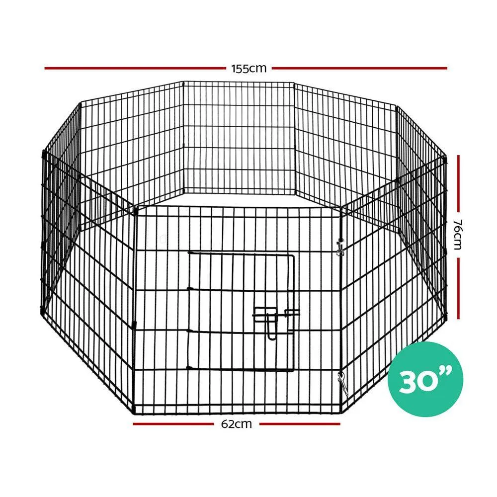 i.Pet Pet Playpen Dog Playpen 30'' 8 Panel Puppy Exercise Cage Enclosure Fence