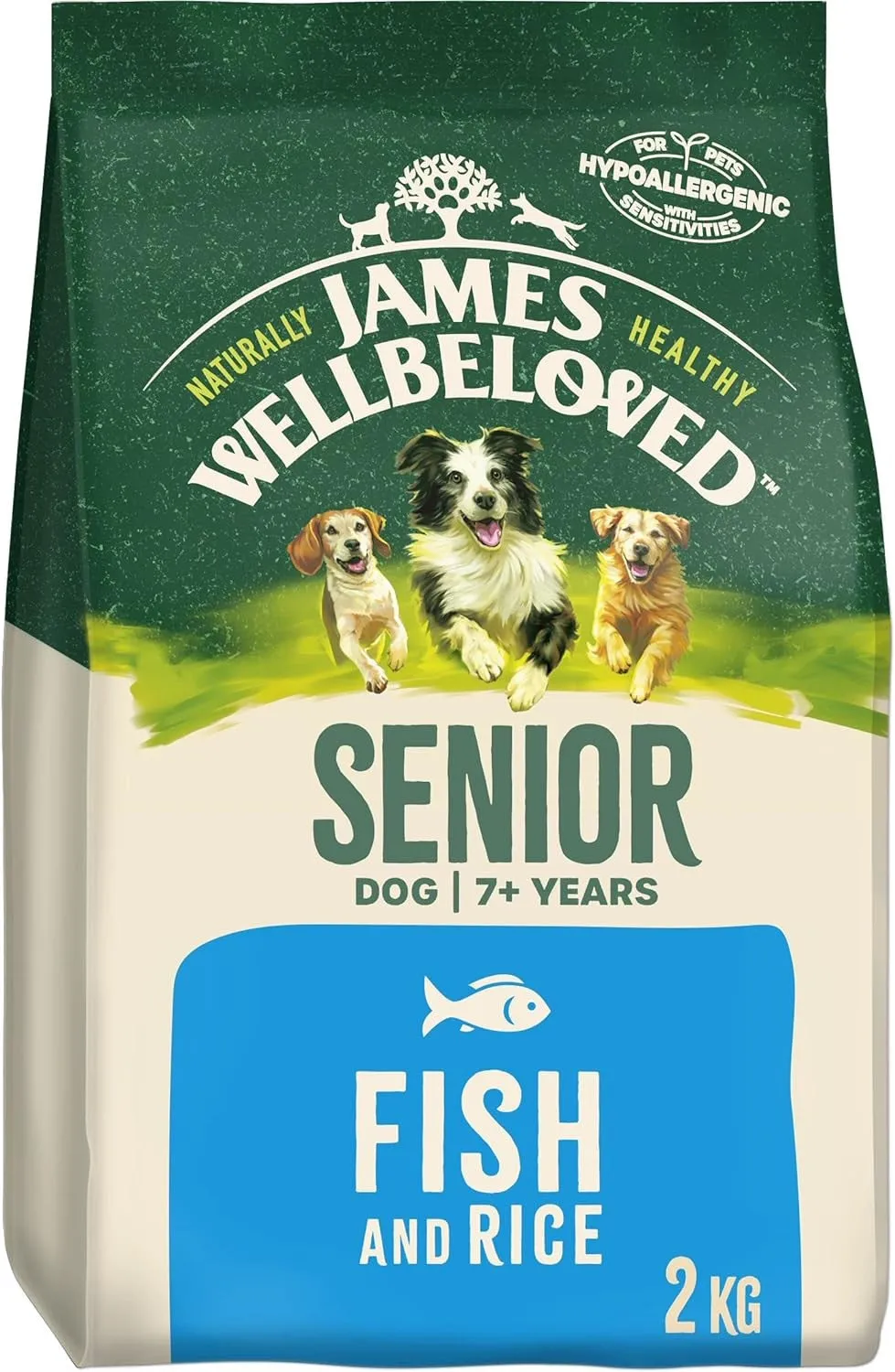 James Wellbeloved 2kg Fish & Rice Senior Dry Dog Food