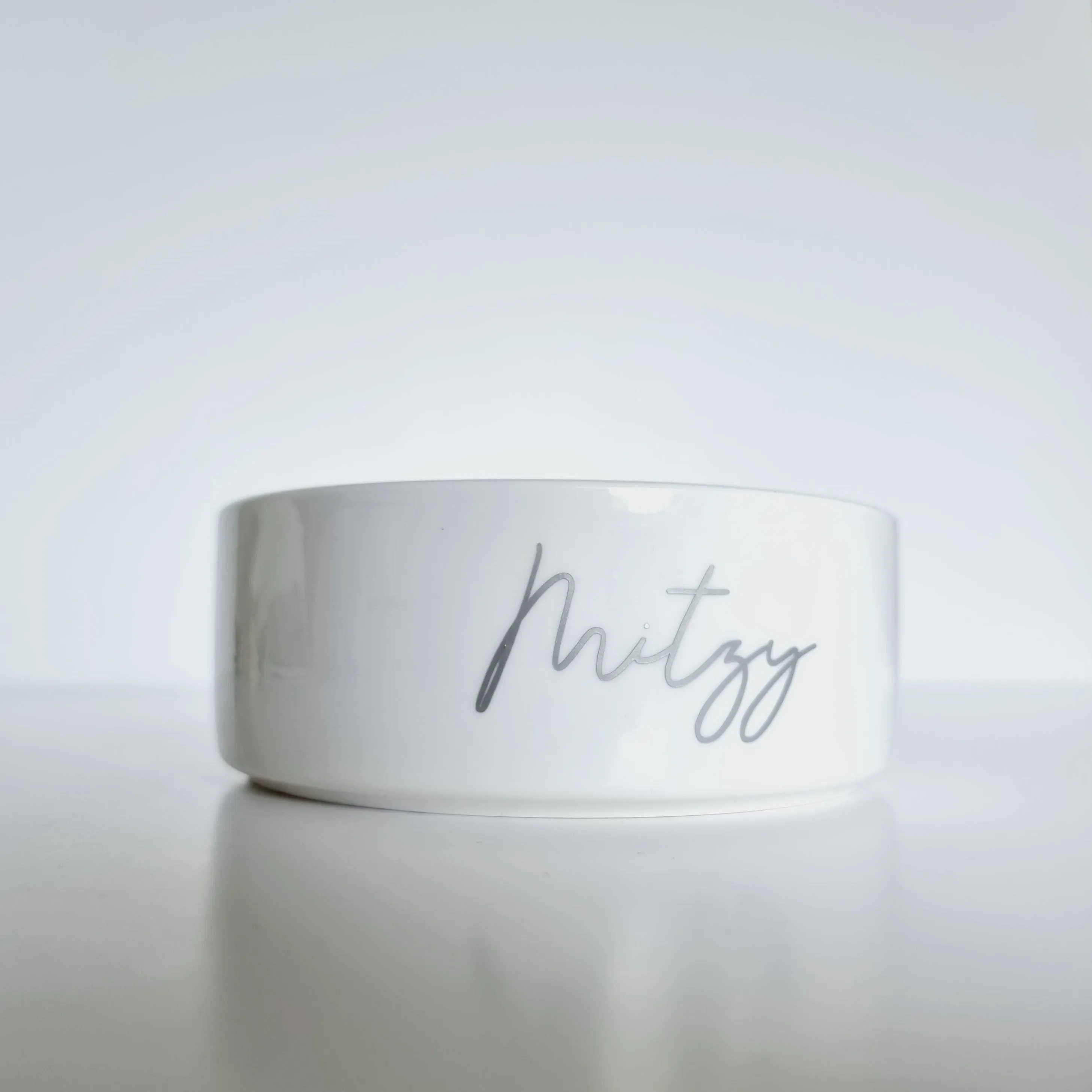 Kath and Kin White Personalised Pet Bowl