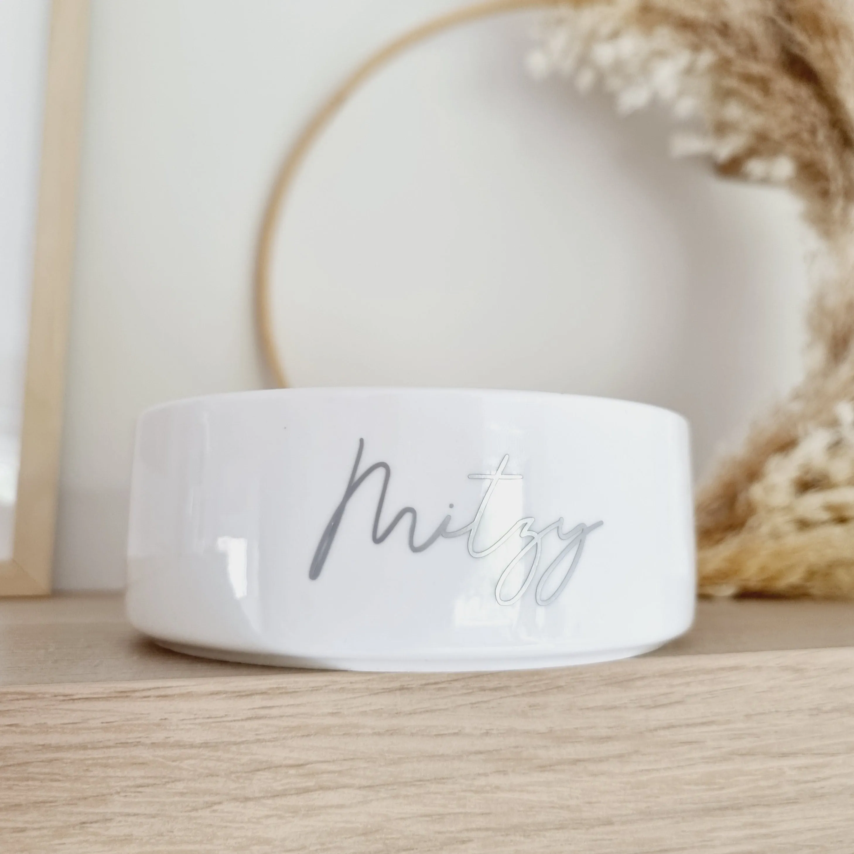 Kath and Kin White Personalised Pet Bowl