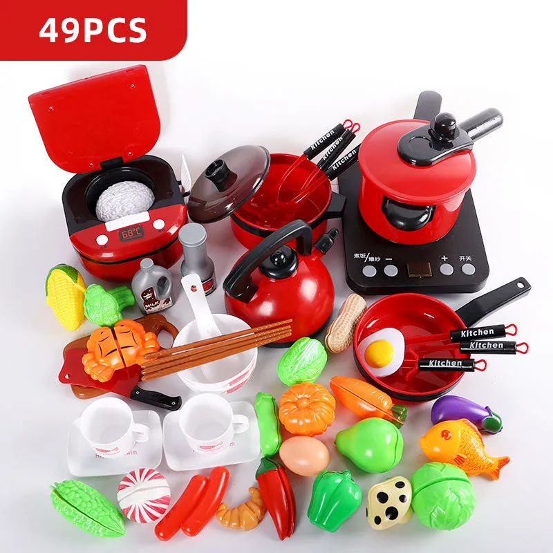 Kids Pretend Play Toy Mini Kitchen Toys Cookware Pot Pan Simulation Kitchen Utensils Cooking Toys For Boys and Girls.