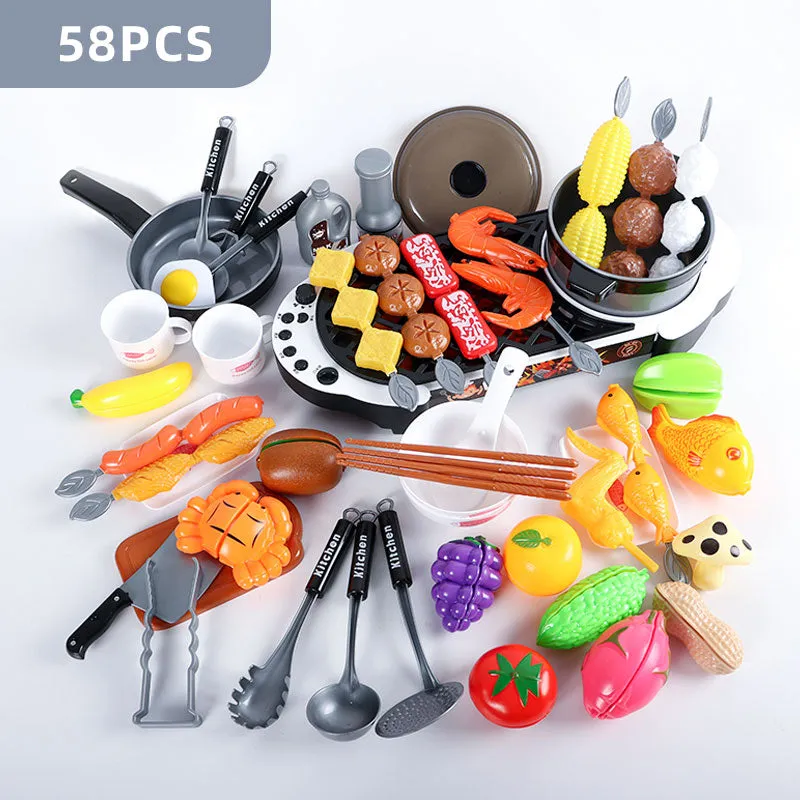 Kids Pretend Play Toy Mini Kitchen Toys Cookware Pot Pan Simulation Kitchen Utensils Cooking Toys For Boys and Girls.