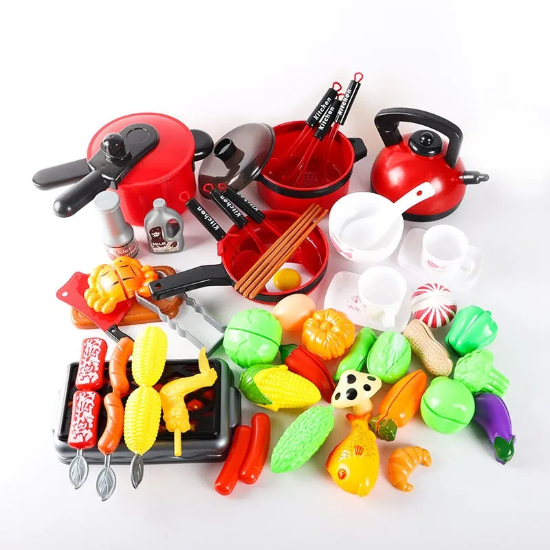 Kids Pretend Play Toy Mini Kitchen Toys Cookware Pot Pan Simulation Kitchen Utensils Cooking Toys For Boys and Girls.