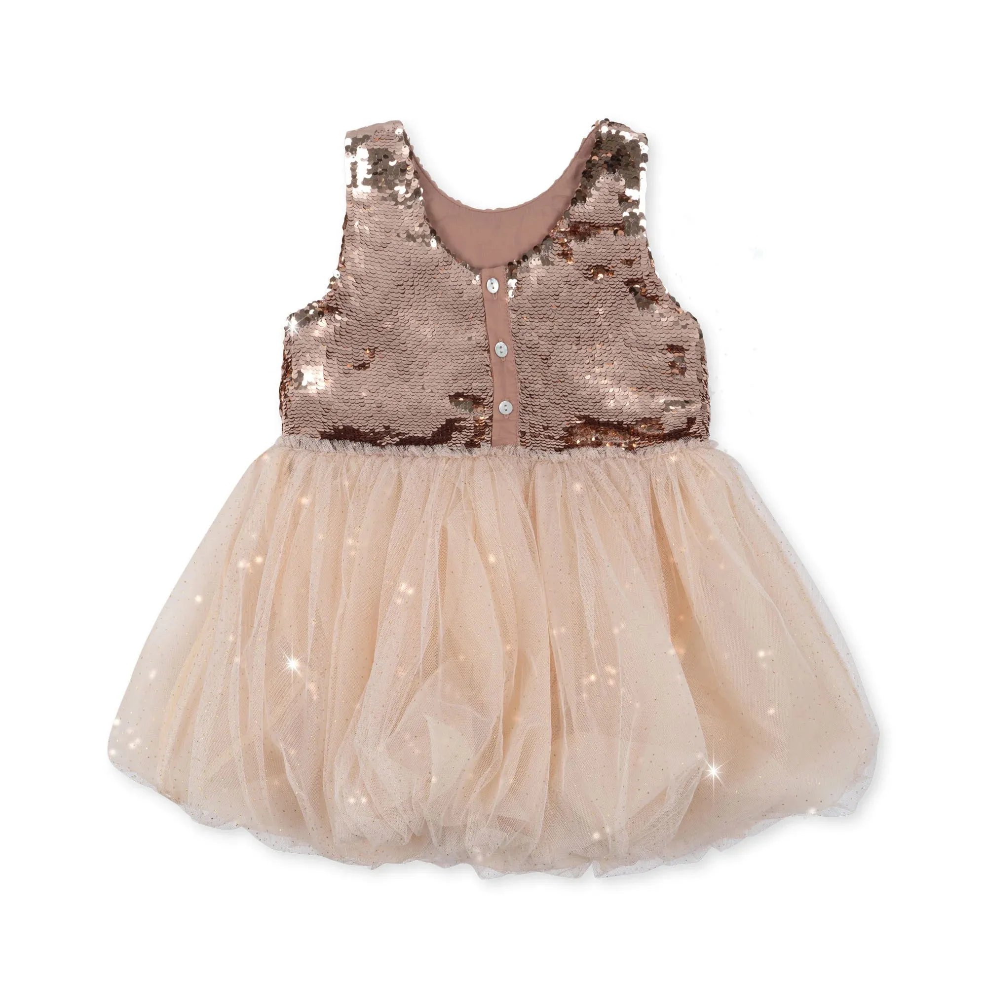 Konges Slojd - Robe à Paillettes - Blush Doré||Konges Slojd - Minnu Dress - Glitter Dress - Gold Blush