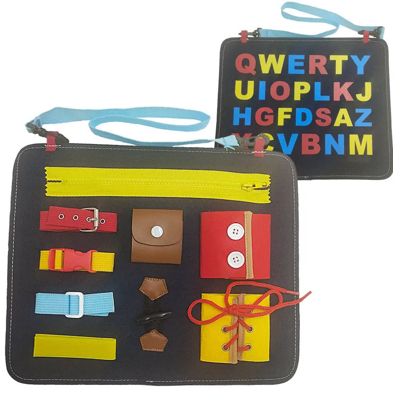 Learning Board Educational Toys for Children and Infants Dressing Release Buckle Portable Felt Learning Board