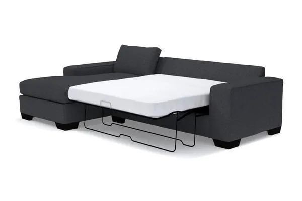 Melrose 2pc Sleeper Sectional :: Leg Finish: Espresso / Configuration: LAF - Chaise on the Left / Sleeper Option: Memory Foam Mattress