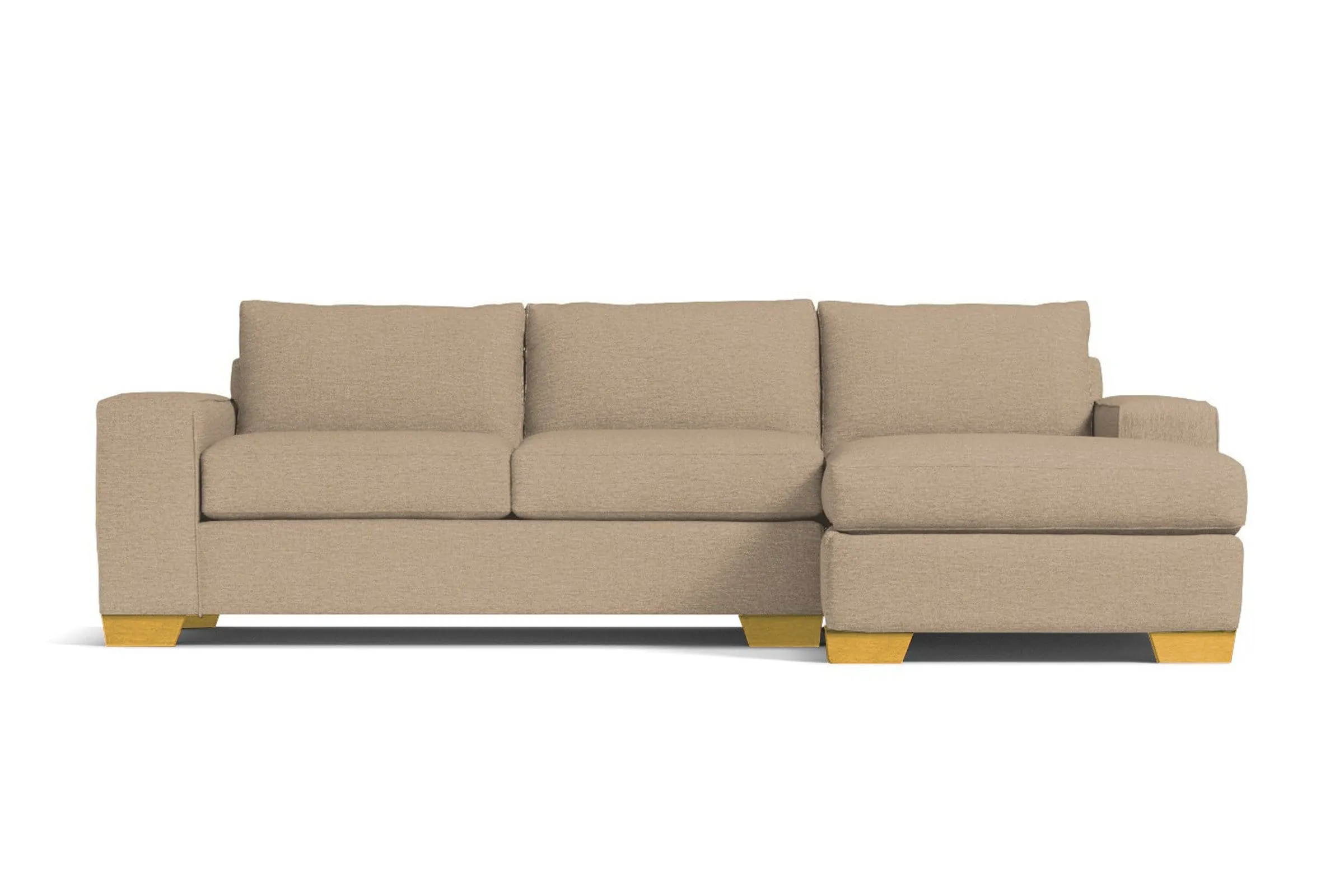 Melrose 2pc Sleeper Sectional :: Leg Finish: Natural / Configuration: RAF - Chaise on the Right / Sleeper Option: Deluxe Innerspring Mattress