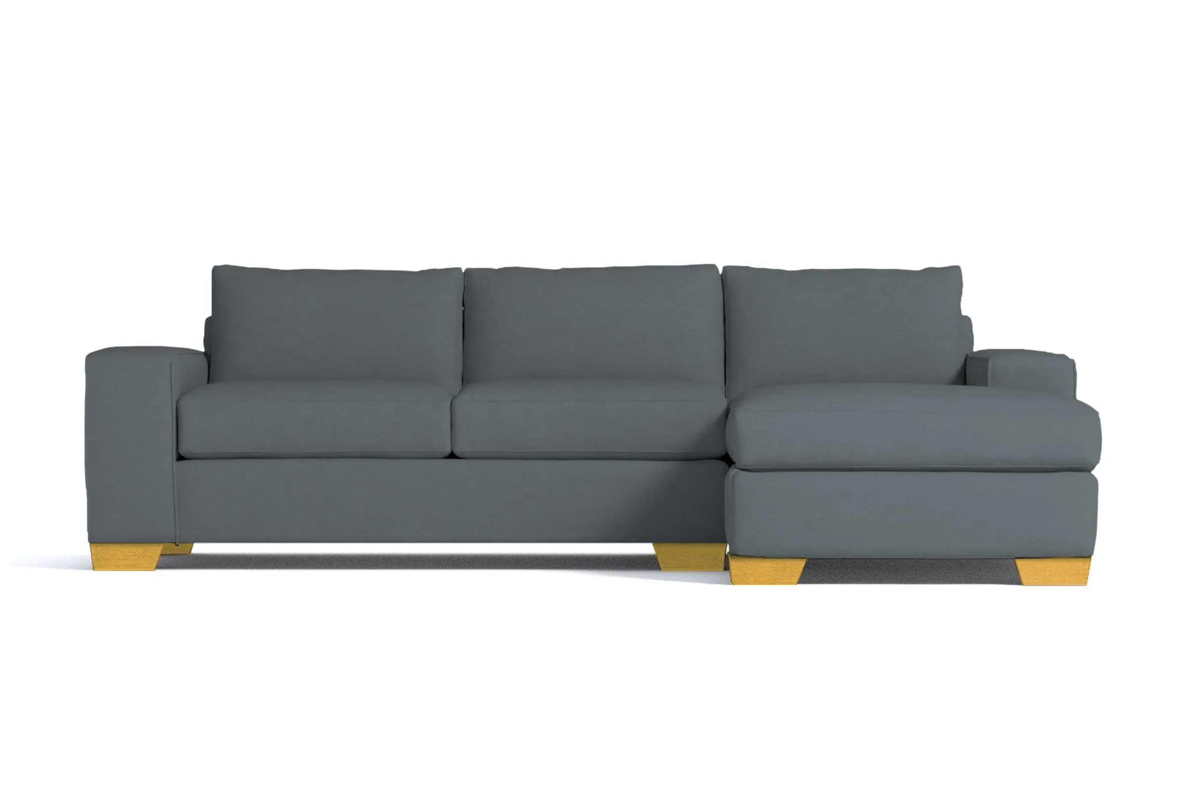 Melrose 2pc Sleeper Sectional :: Leg Finish: Natural / Configuration: RAF - Chaise on the Right / Sleeper Option: Deluxe Innerspring Mattress