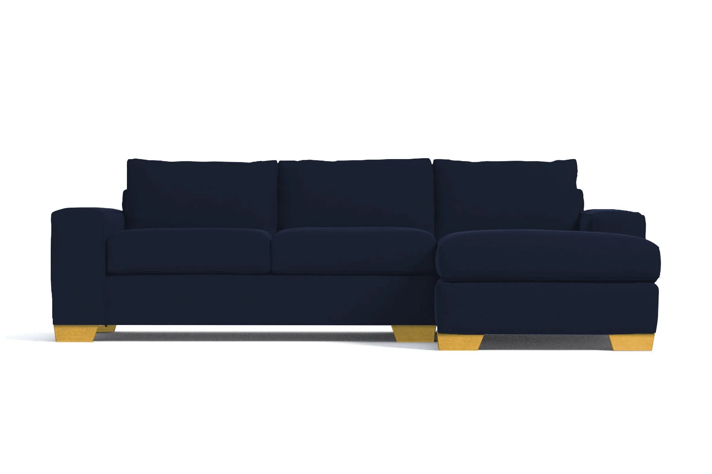 Melrose 2pc Sleeper Sectional :: Leg Finish: Natural / Configuration: RAF - Chaise on the Right / Sleeper Option: Deluxe Innerspring Mattress