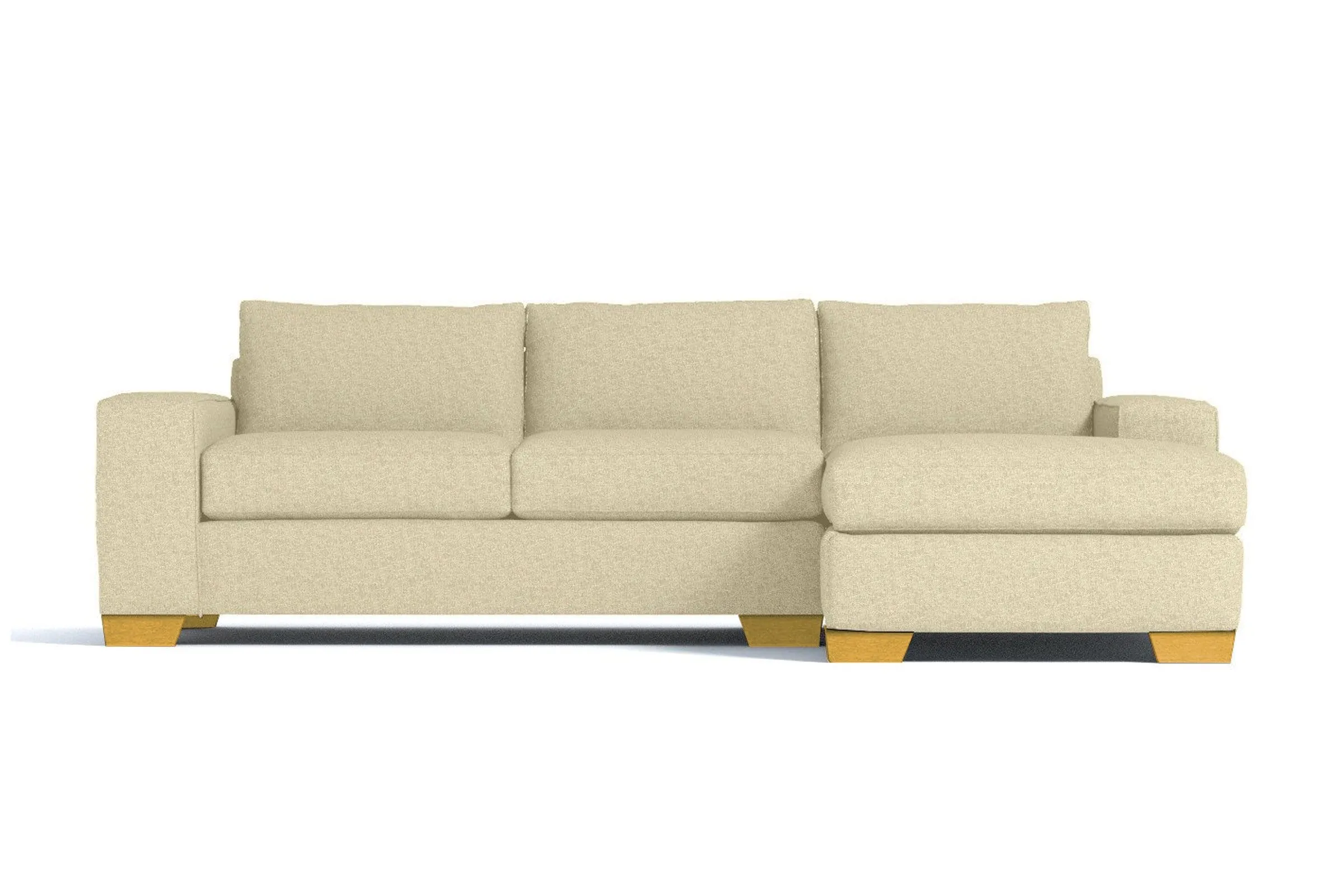 Melrose 2pc Sleeper Sectional :: Leg Finish: Natural / Configuration: RAF - Chaise on the Right / Sleeper Option: Deluxe Innerspring Mattress