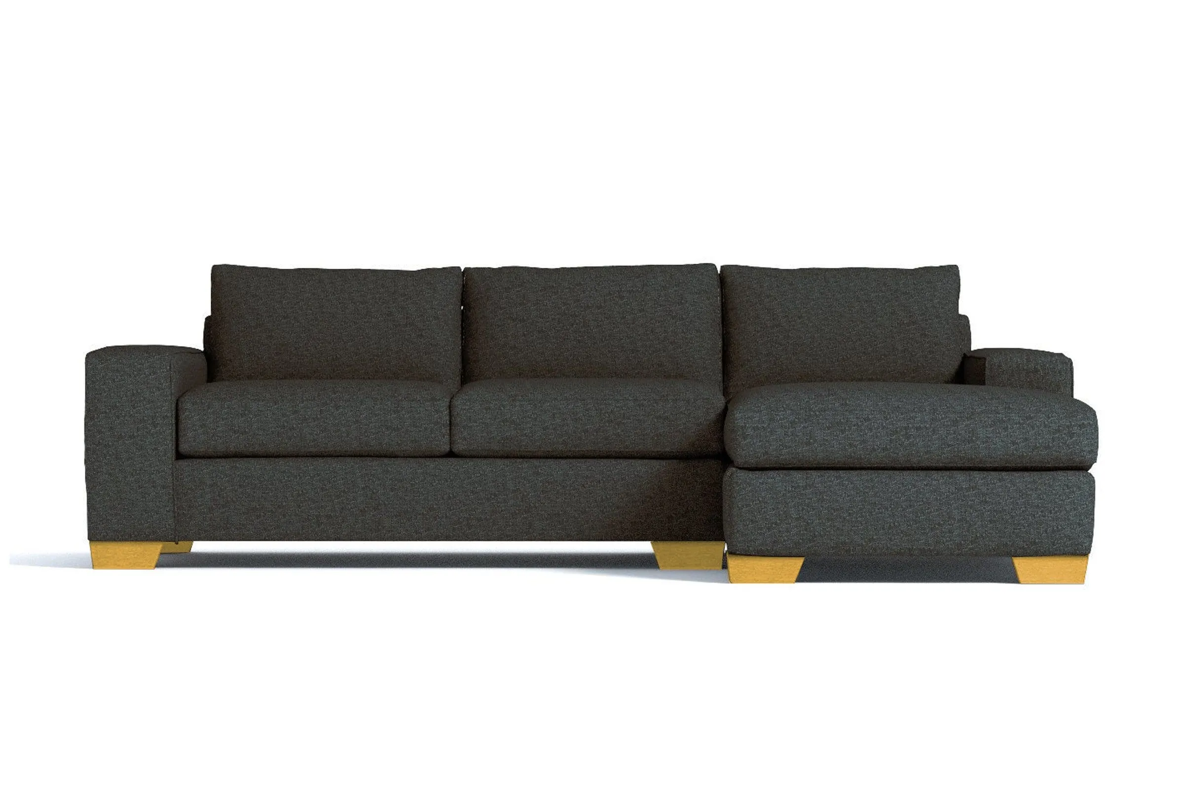 Melrose 2pc Sleeper Sectional :: Leg Finish: Natural / Configuration: RAF - Chaise on the Right / Sleeper Option: Deluxe Innerspring Mattress