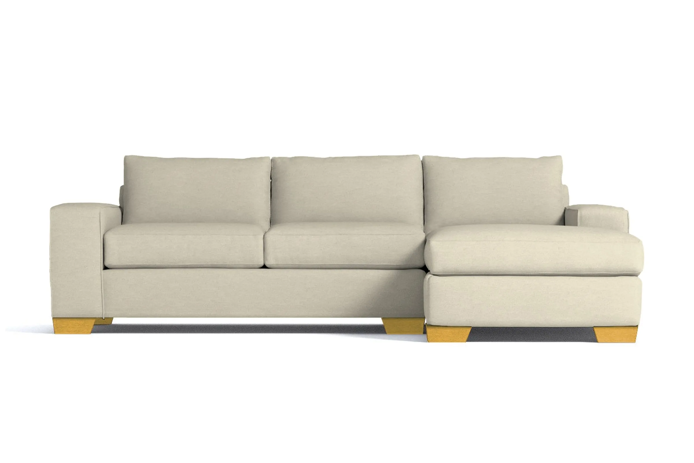 Melrose 2pc Sleeper Sectional :: Leg Finish: Natural / Configuration: RAF - Chaise on the Right / Sleeper Option: Deluxe Innerspring Mattress