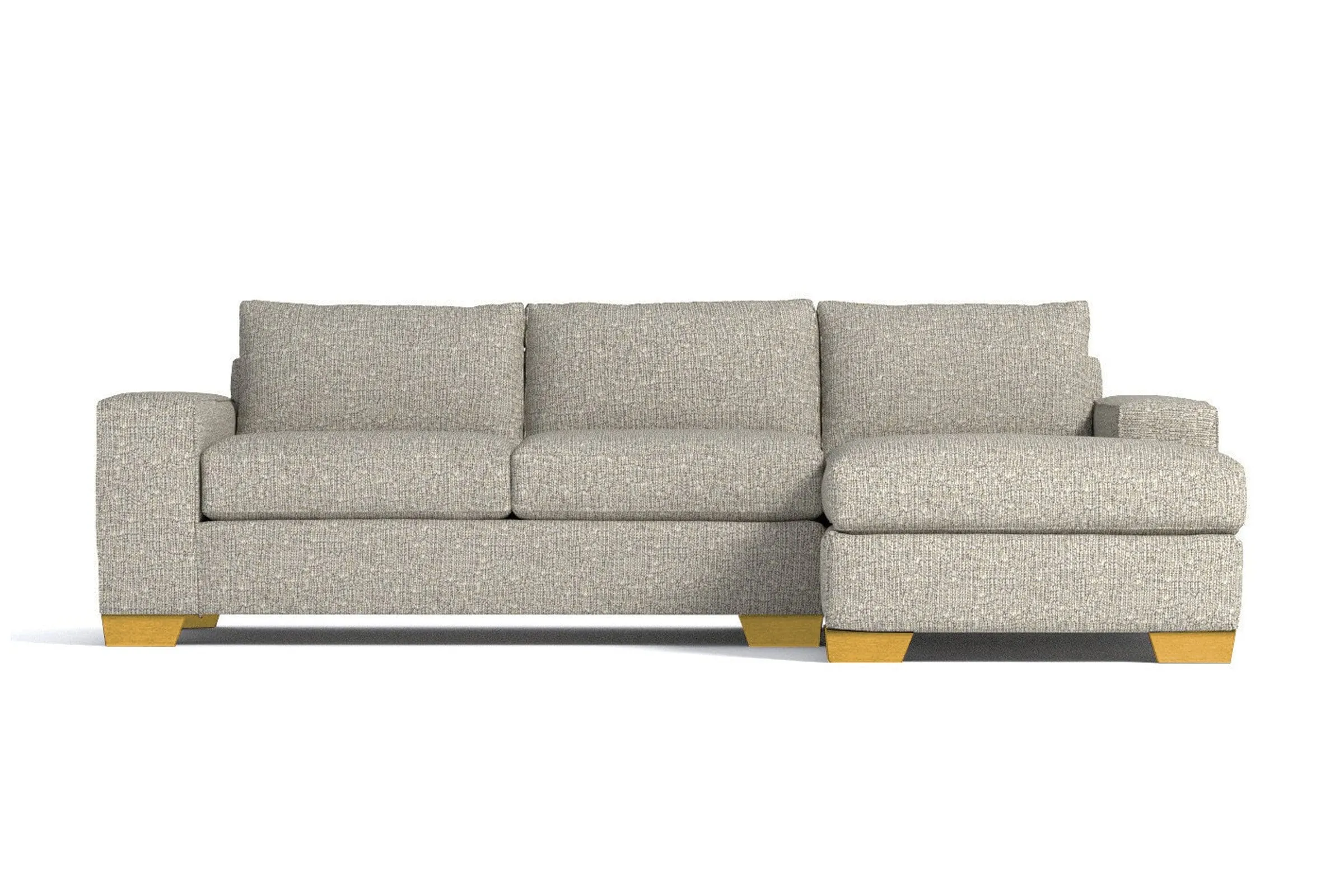 Melrose 2pc Sleeper Sectional :: Leg Finish: Natural / Configuration: RAF - Chaise on the Right / Sleeper Option: Deluxe Innerspring Mattress