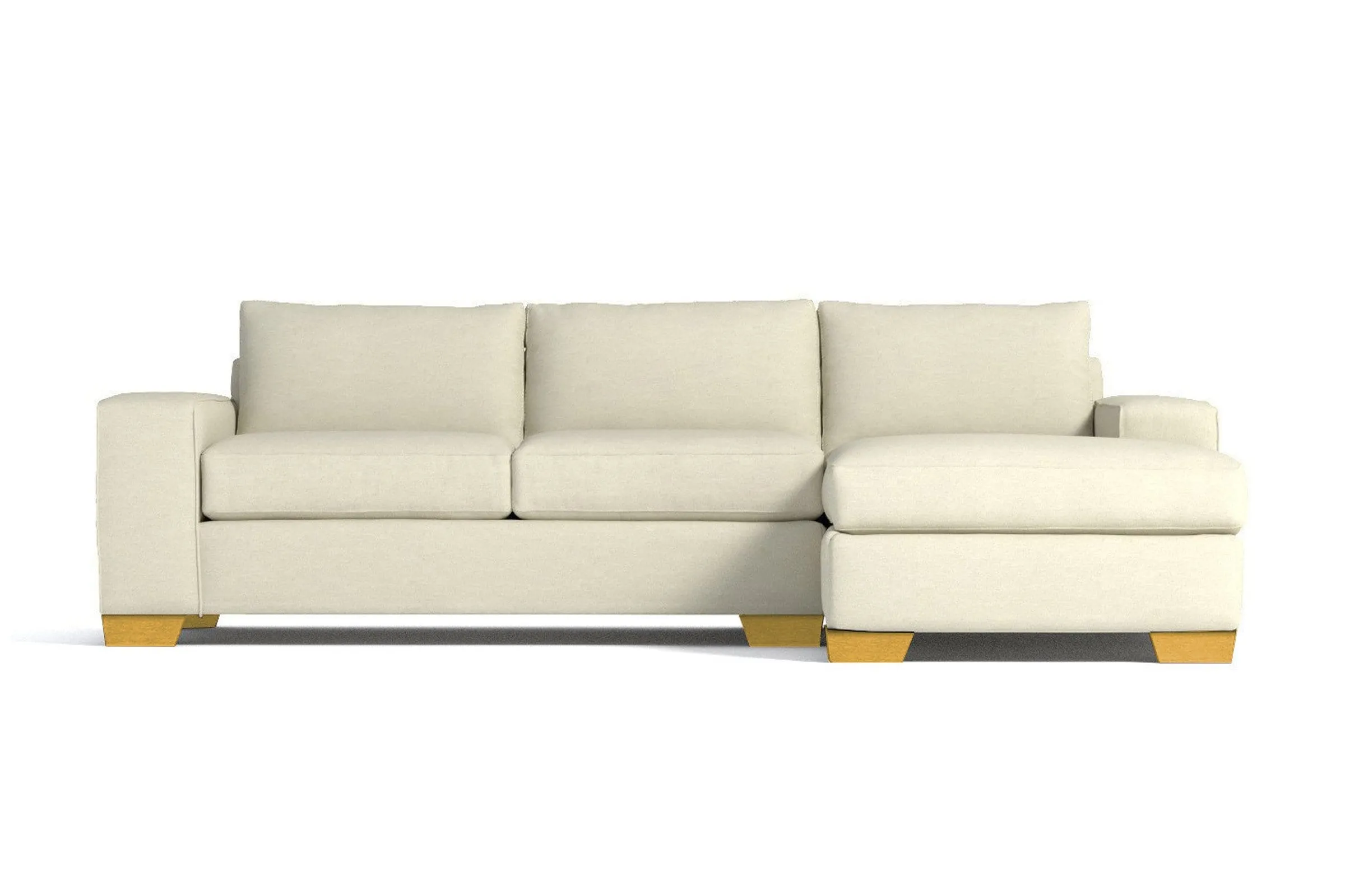 Melrose 2pc Sleeper Sectional :: Leg Finish: Natural / Configuration: RAF - Chaise on the Right / Sleeper Option: Deluxe Innerspring Mattress