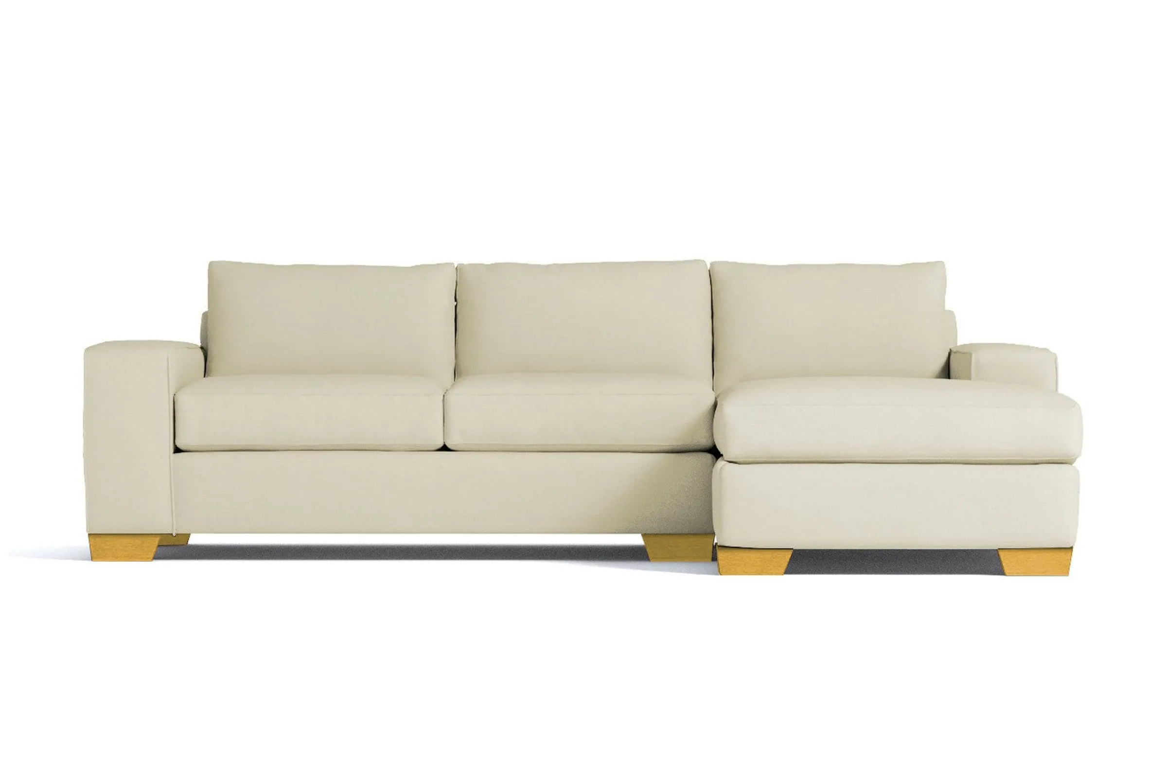 Melrose 2pc Sleeper Sectional :: Leg Finish: Natural / Configuration: RAF - Chaise on the Right / Sleeper Option: Deluxe Innerspring Mattress