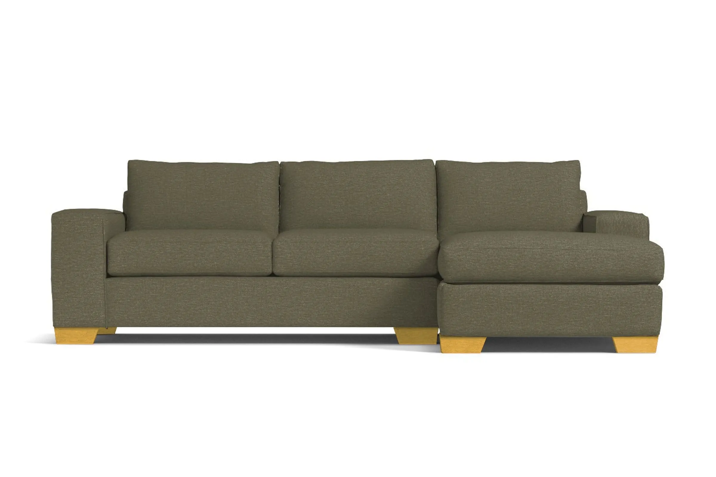 Melrose 2pc Sleeper Sectional :: Leg Finish: Natural / Configuration: RAF - Chaise on the Right / Sleeper Option: Deluxe Innerspring Mattress