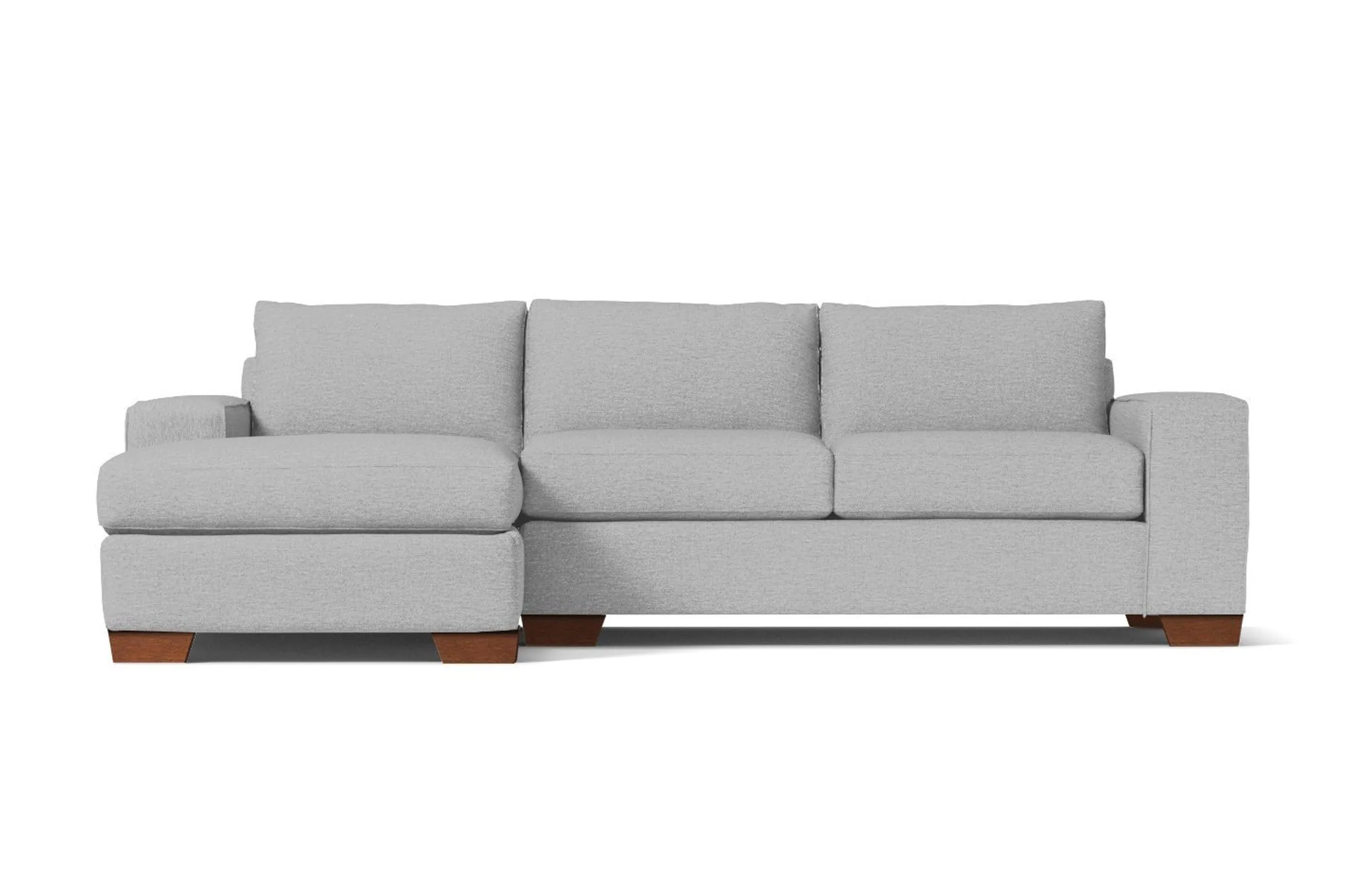 Melrose 2pc Sleeper Sectional :: Leg Finish: Pecan / Configuration: LAF - Chaise on the Left / Sleeper Option: Deluxe Innerspring Mattress