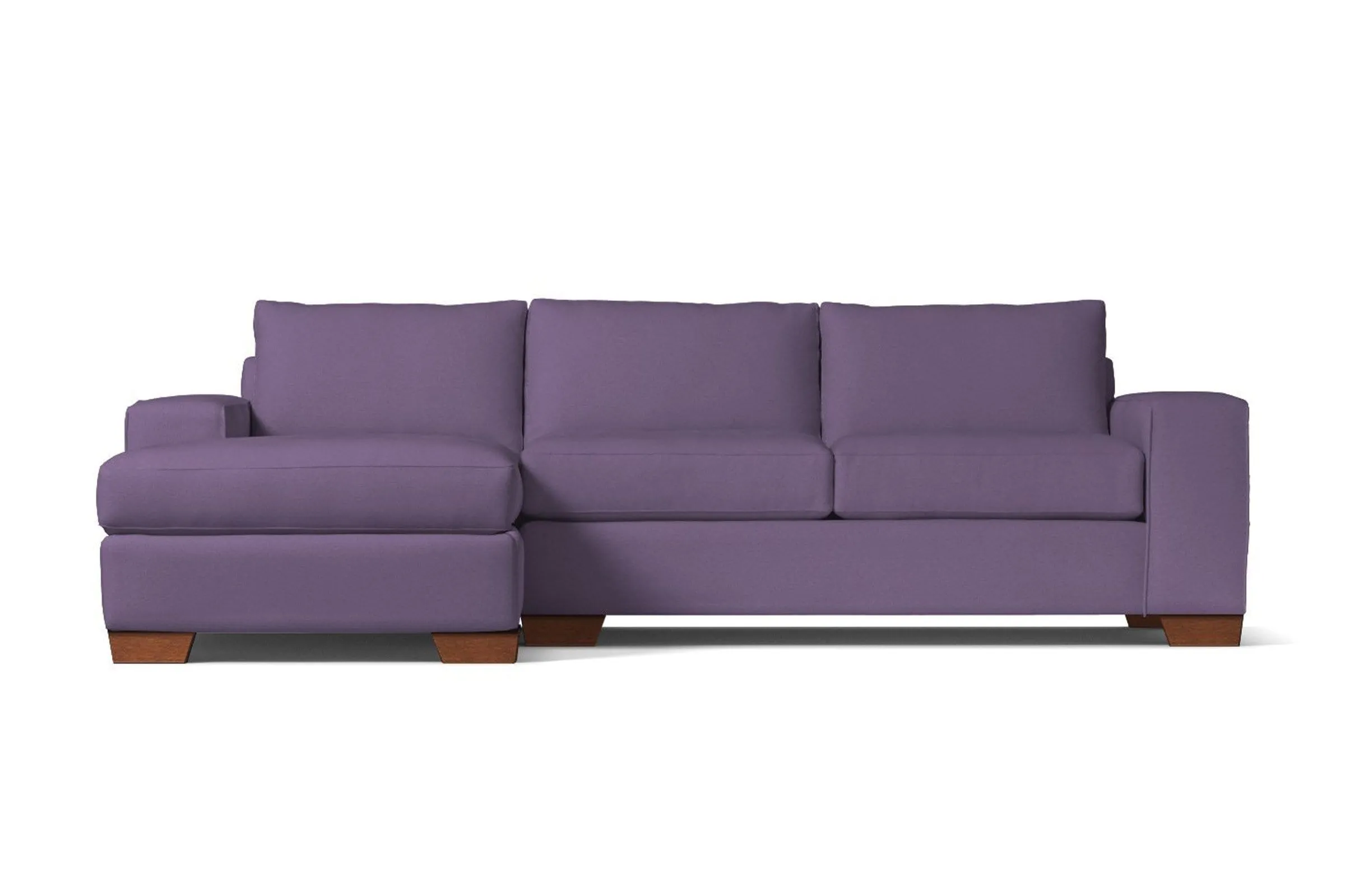 Melrose 2pc Sleeper Sectional :: Leg Finish: Pecan / Configuration: LAF - Chaise on the Left / Sleeper Option: Deluxe Innerspring Mattress