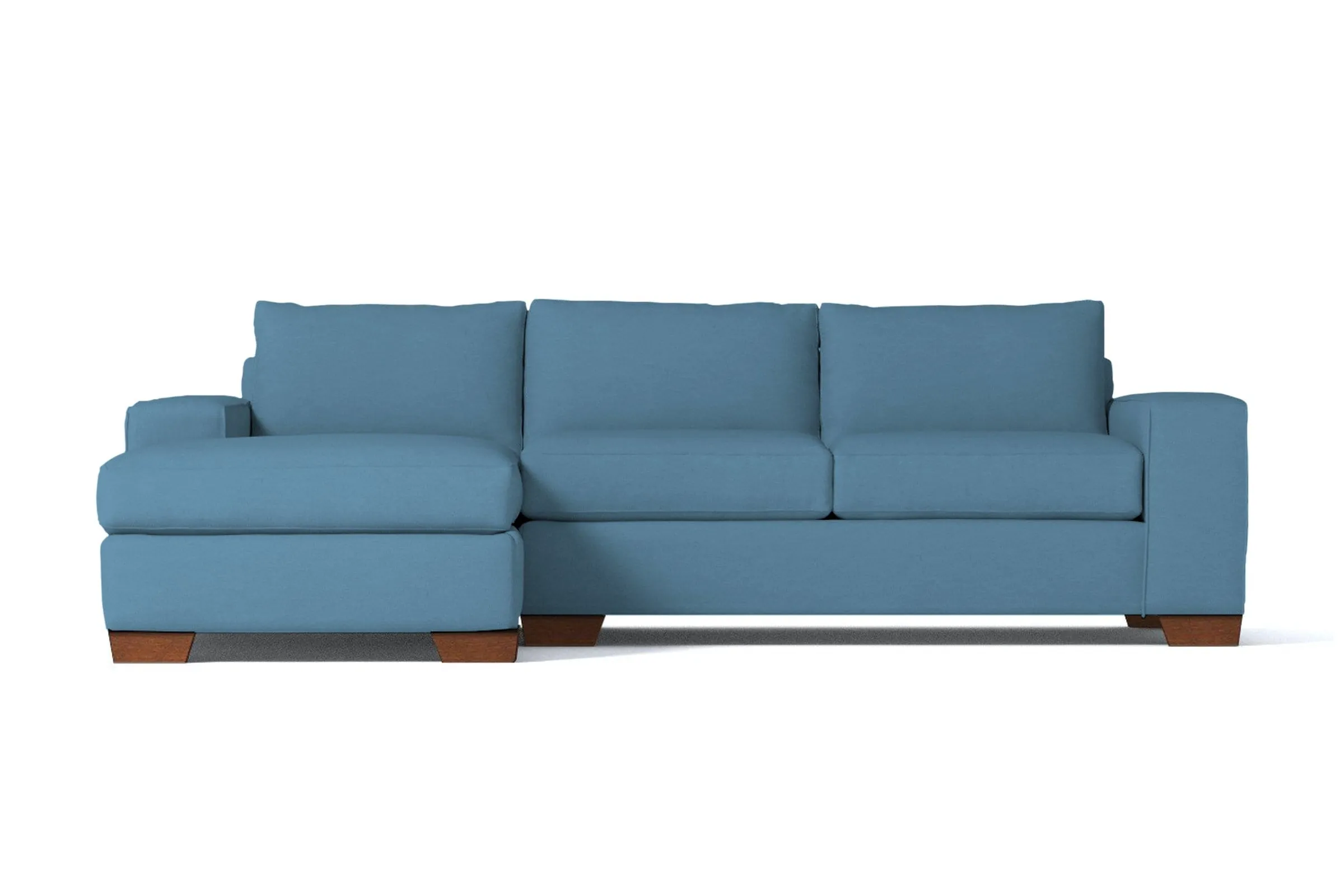 Melrose 2pc Sleeper Sectional :: Leg Finish: Pecan / Configuration: LAF - Chaise on the Left / Sleeper Option: Deluxe Innerspring Mattress