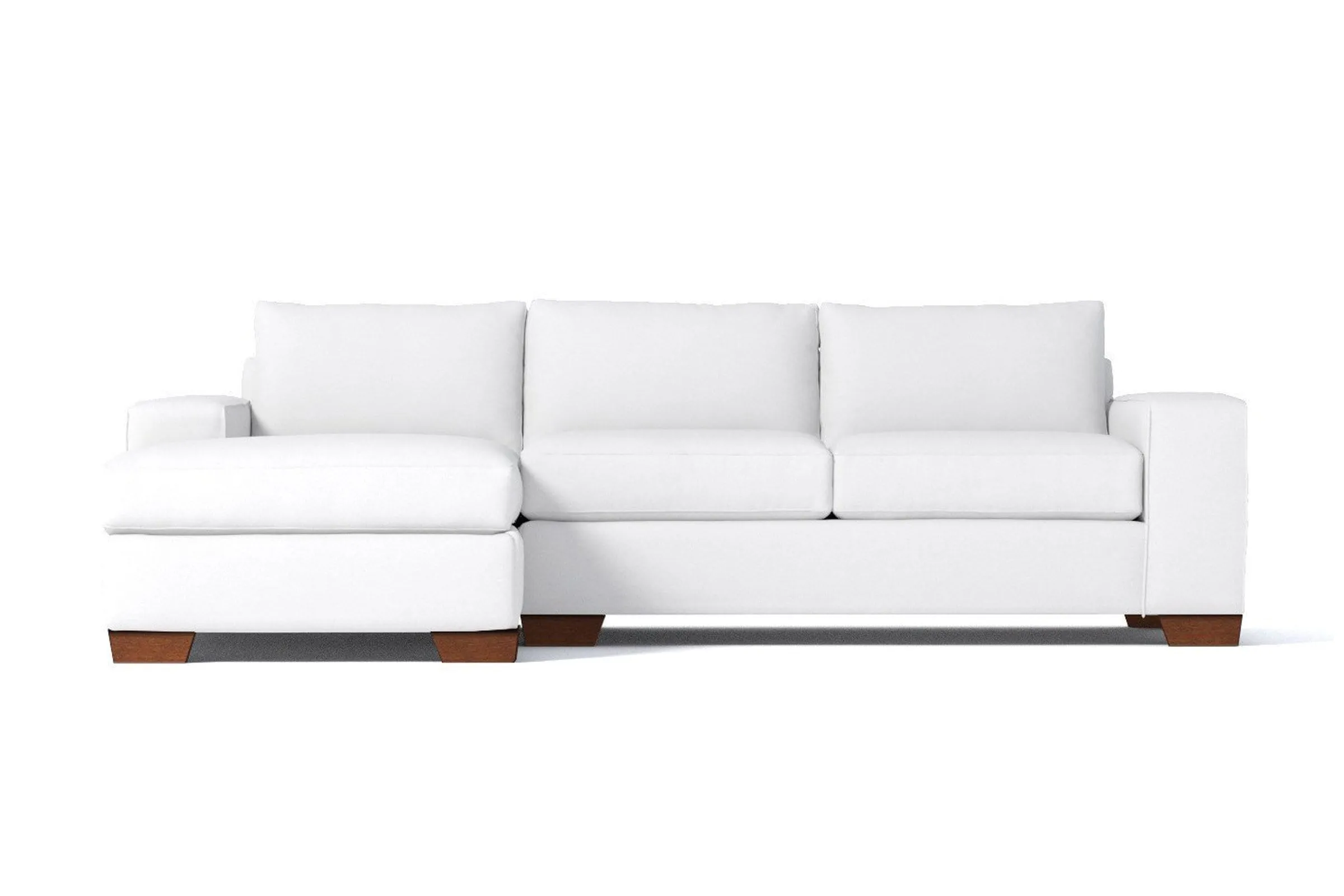 Melrose 2pc Sleeper Sectional :: Leg Finish: Pecan / Configuration: LAF - Chaise on the Left / Sleeper Option: Deluxe Innerspring Mattress