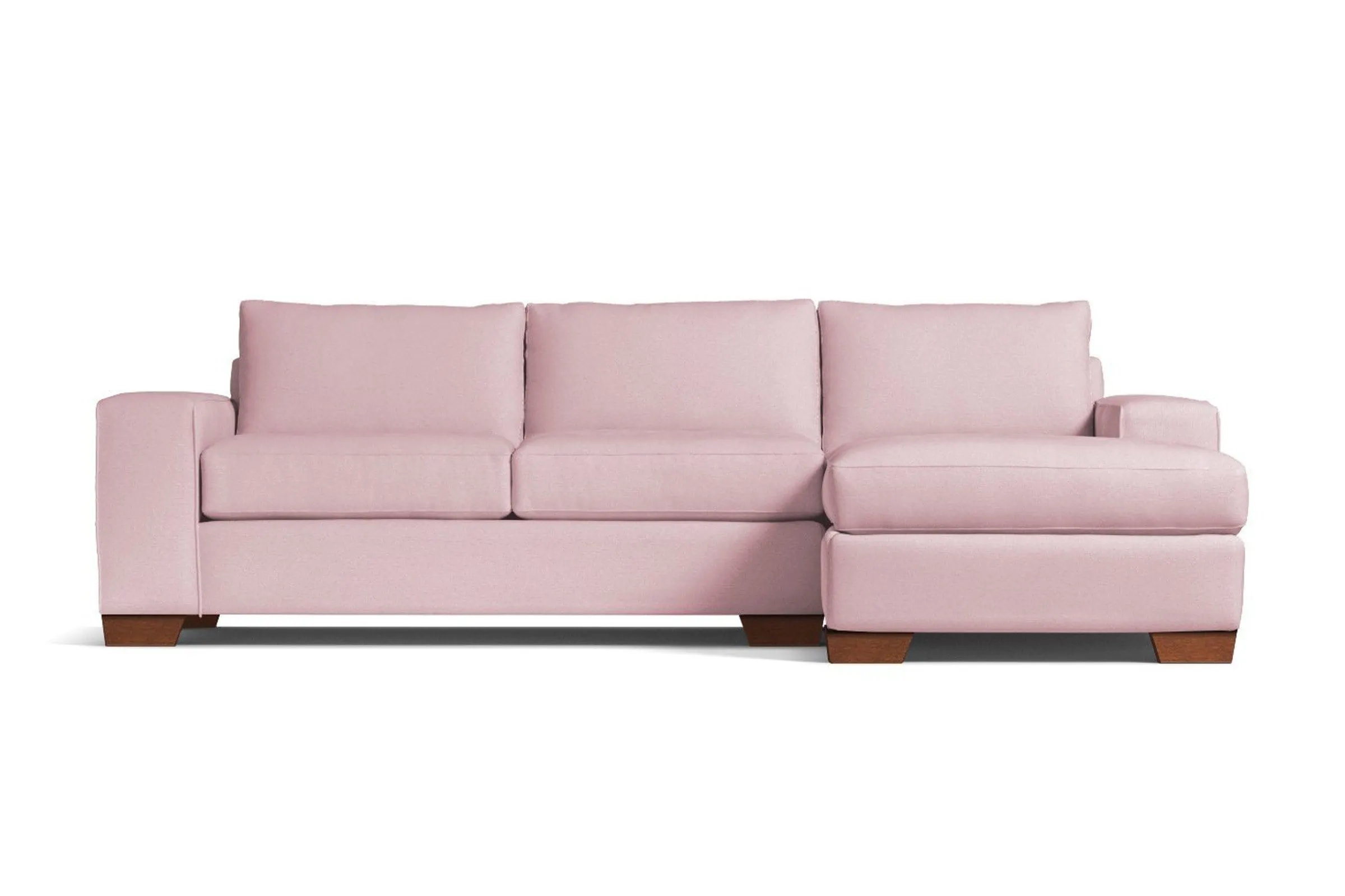 Melrose 2pc Sleeper Sectional :: Leg Finish: Pecan / Configuration: RAF - Chaise on the Right / Sleeper Option: Deluxe Innerspring Mattress