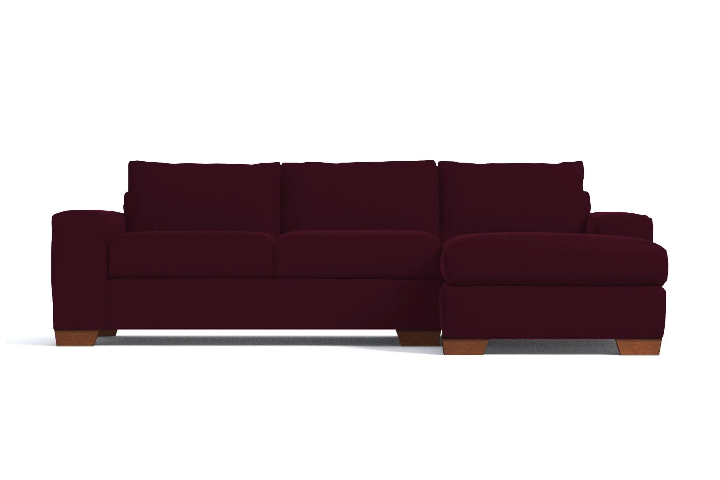 Melrose 2pc Sleeper Sectional :: Leg Finish: Pecan / Configuration: RAF - Chaise on the Right / Sleeper Option: Deluxe Innerspring Mattress