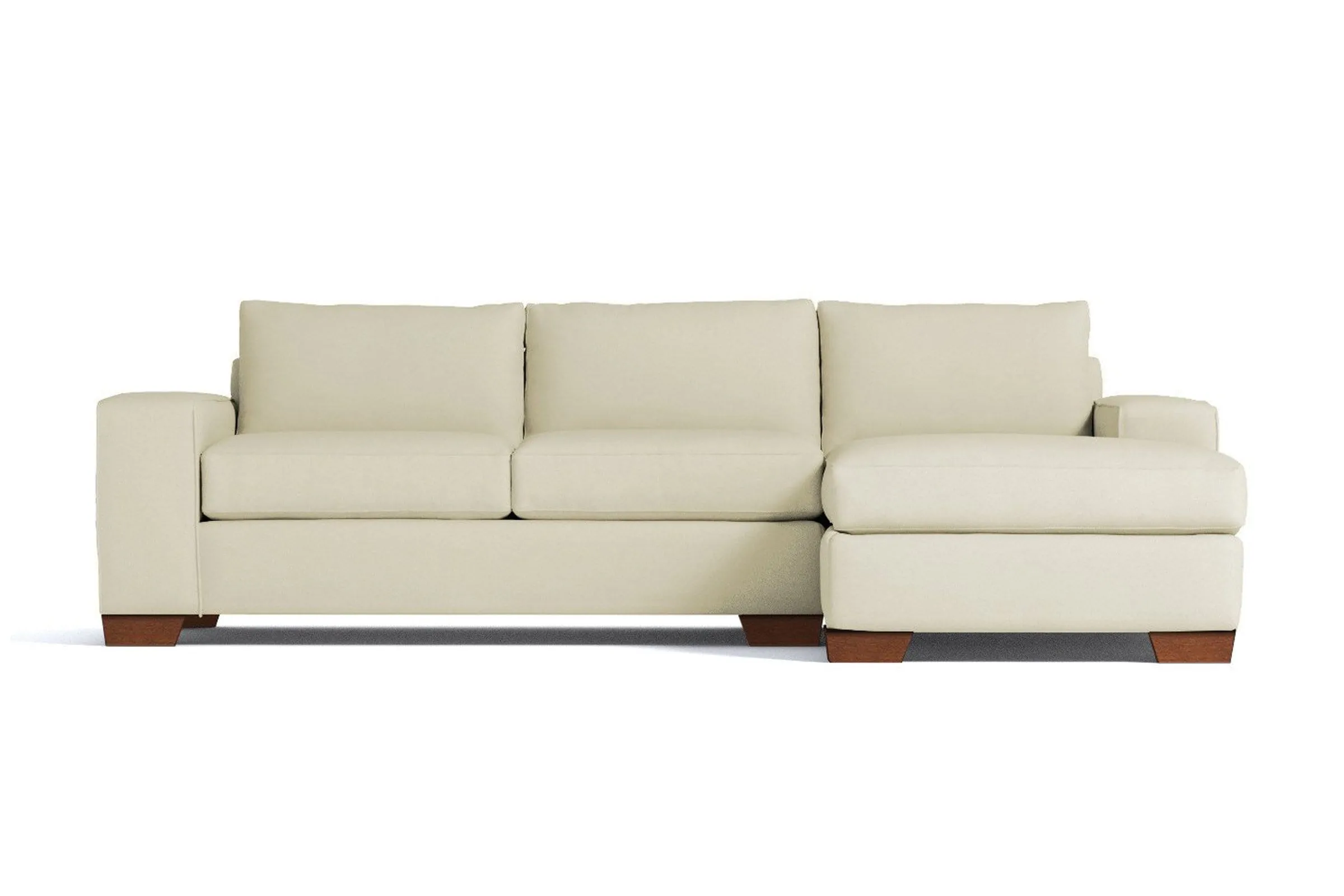 Melrose 2pc Sleeper Sectional :: Leg Finish: Pecan / Configuration: RAF - Chaise on the Right / Sleeper Option: Deluxe Innerspring Mattress