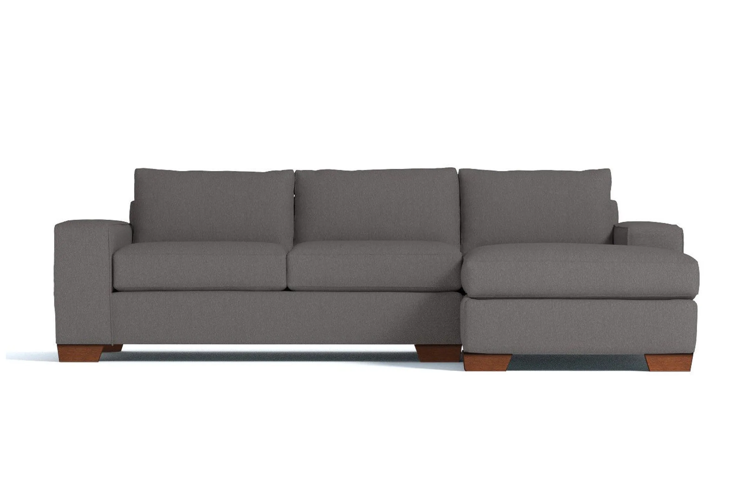 Melrose 2pc Sleeper Sectional :: Leg Finish: Pecan / Configuration: RAF - Chaise on the Right / Sleeper Option: Deluxe Innerspring Mattress