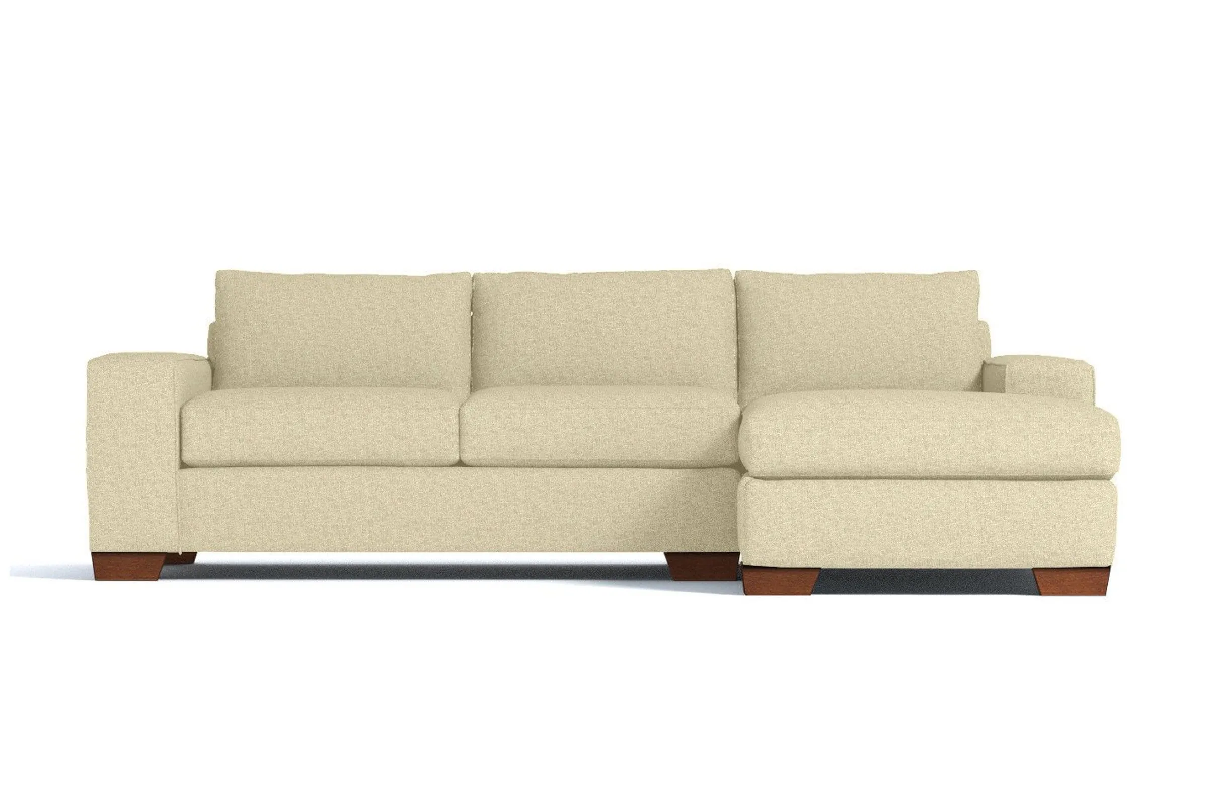 Melrose 2pc Sleeper Sectional :: Leg Finish: Pecan / Configuration: RAF - Chaise on the Right / Sleeper Option: Deluxe Innerspring Mattress