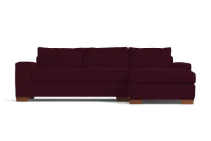 Melrose 2pc Sleeper Sectional :: Leg Finish: Pecan / Configuration: RAF - Chaise on the Right / Sleeper Option: Deluxe Innerspring Mattress