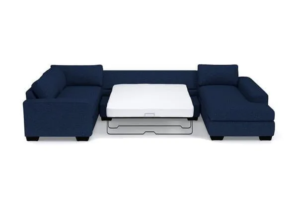 Melrose 3pc Sleeper Sectional :: Leg Finish: Espresso / Configuration: LAF - Chaise on the Left / Sleeper Option: Memory Foam Mattress