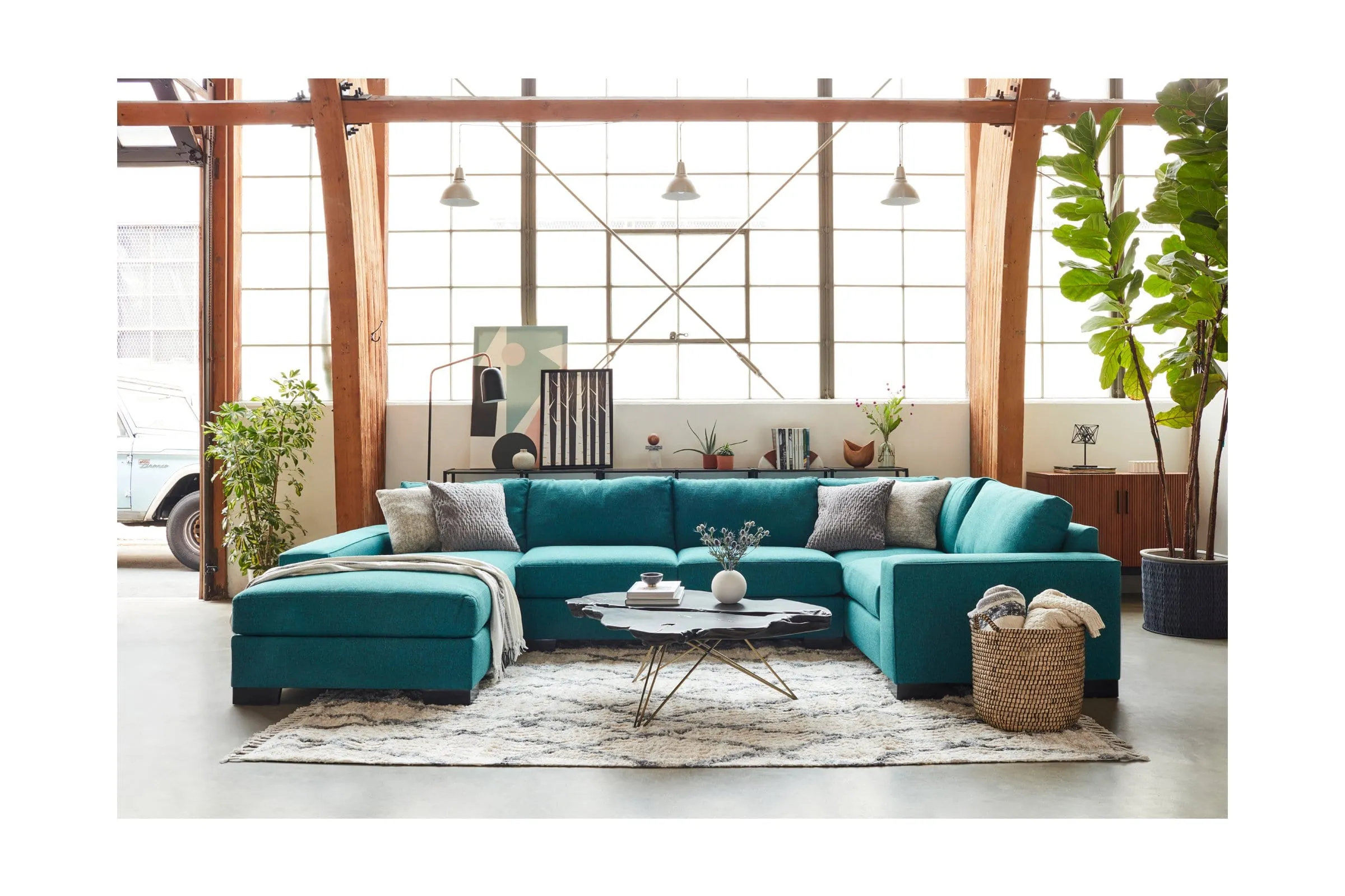 Melrose 3pc Sleeper Sectional :: Leg Finish: Espresso / Configuration: LAF - Chaise on the Left / Sleeper Option: Memory Foam Mattress